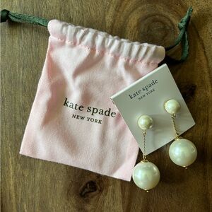 Kate Spade Gold and Pearl Dangle Earrings